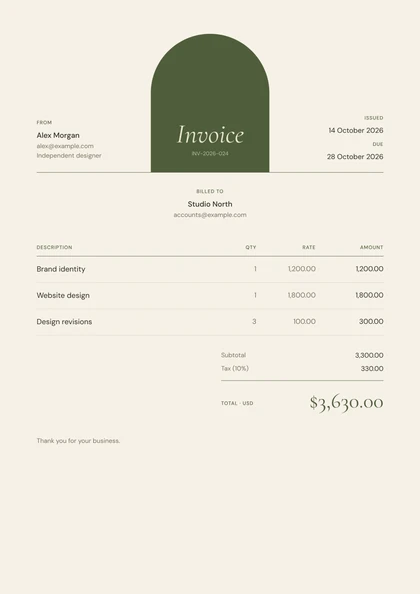 Arch invoice template, premium design