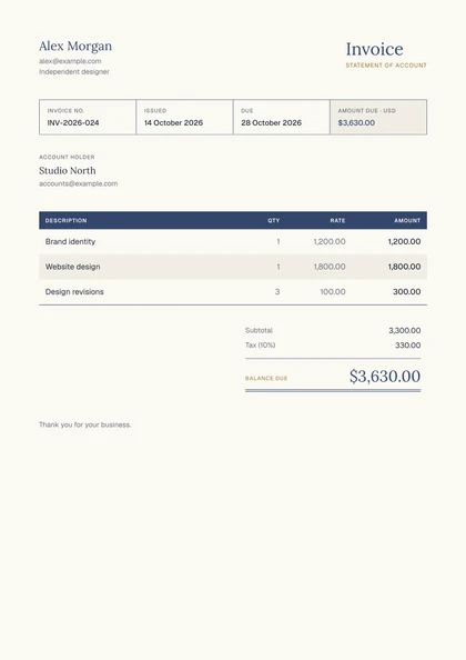 Banker invoice template, premium design