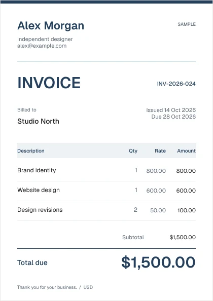 Classic invoice template preview