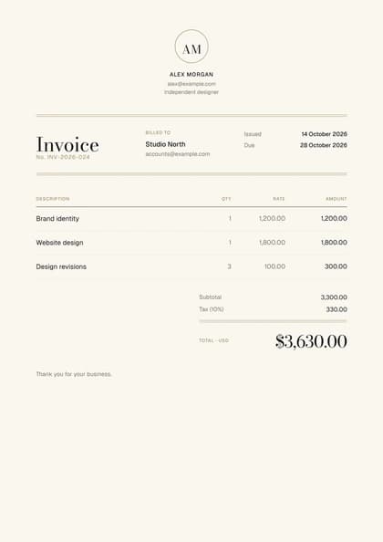 Crest invoice template, premium design