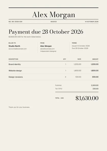 Gazette invoice template, premium design