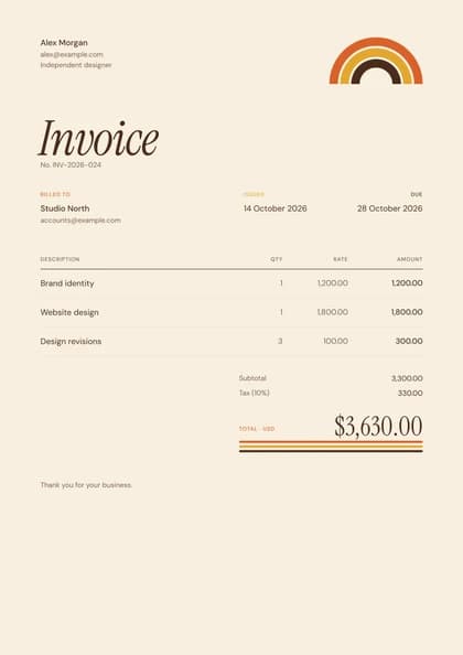 Groove invoice template, premium design
