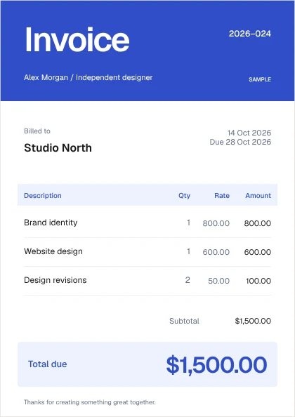 Modern invoice template preview