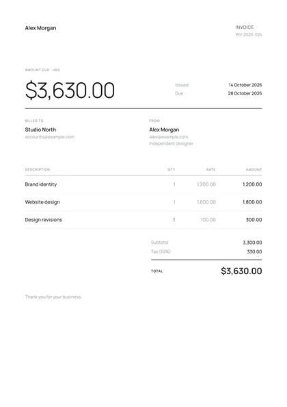 Sterling invoice template, premium design