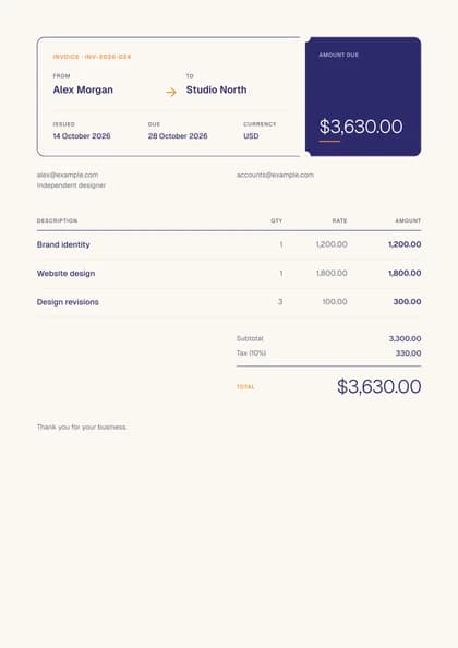 Ticket invoice template, premium design